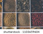 indian spices in white wooden... | Shutterstock . vector #1103659604