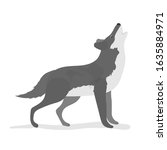 howling wolf vector. wolf... | Shutterstock .eps vector #1635884971