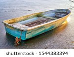 Old Rowboat On A Frozen Lake In ...