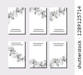 collection with six floral... | Shutterstock .eps vector #1289125714