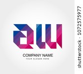 letter aw logo template | Shutterstock .eps vector #1072575977
