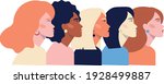 illustration of five female... | Shutterstock .eps vector #1928499887