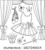 ballet set with cute ballerina... | Shutterstock .eps vector #1827240014
