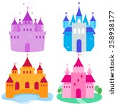 Fairy Tale Castles Set. Vector...