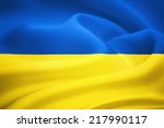 flag of  ukraine waving in the... | Shutterstock . vector #217990117