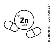 zinc capsules line icon on... | Shutterstock .eps vector #2094086167