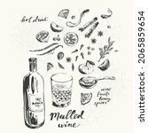 Hand Drawn Ink Mulled Wine...