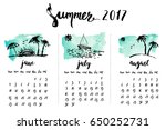 Summer 2017 Calendar With Ink...