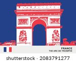 the arc de triomphe  one of the ... | Shutterstock .eps vector #2083791277