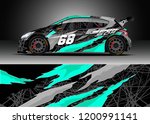 racing car wrap design vector.... | Shutterstock .eps vector #1200991141