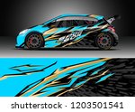 racing car wrap design vector.... | Shutterstock .eps vector #1203501541