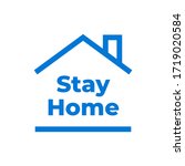 stay at home in simple house... | Shutterstock .eps vector #1719020584