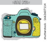 colored vintage camera... | Shutterstock .eps vector #1662607114