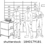 scientists in lab. scientist... | Shutterstock .eps vector #1840179181
