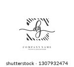 dg handwriting initial  logo... | Shutterstock .eps vector #1307932474