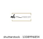 mh initial handwriting logo... | Shutterstock .eps vector #1338996854
