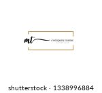 mt initial handwriting logo... | Shutterstock .eps vector #1338996884