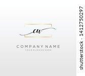 cw handwriting initial logo... | Shutterstock .eps vector #1412750297