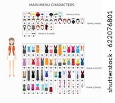 character creation casuallady | Shutterstock .eps vector #622076801