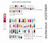character creation casuallady | Shutterstock .eps vector #622076804