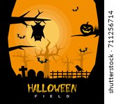 halloween field | Shutterstock .eps vector #711256714