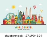 travel and tourism background.... | Shutterstock .eps vector #271904924