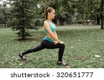 Girl doing exercises in nature