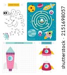 space activity pages for kids.... | Shutterstock .eps vector #2151698057