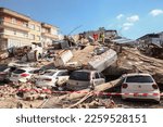 Small photo of Hatay , Turkiye - February,08,2023 : Rescue efforts continue in Hatay, where destruction was most intense on the third day of earthquakes. The buildings are uninhabitable.