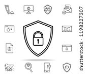 lock in the shield icon. virus... | Shutterstock .eps vector #1198227307