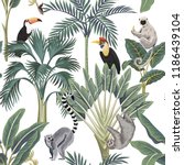 tropical vintage wild animals ... | Shutterstock .eps vector #1186439104