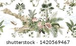 tropical vintage botanical... | Shutterstock .eps vector #1420569467