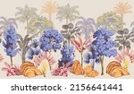 tropical vintage landscape ... | Shutterstock .eps vector #2156641441