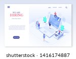 hiring website page flat vector ... | Shutterstock .eps vector #1416174887