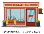closed restaurant front view... | Shutterstock .eps vector #1834475671