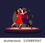 couple dance tango on stage in...
