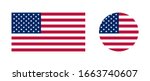 american flag flat vector logo... | Shutterstock .eps vector #1663740607