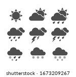 vector weather icon set.... | Shutterstock .eps vector #1673209267