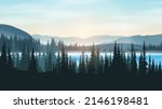 pine forest landscape and... | Shutterstock .eps vector #2146198481