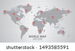 editable world map and grid... | Shutterstock .eps vector #1493585591