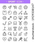 sport line icons. vector set of ... | Shutterstock .eps vector #1929338147
