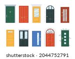 front doors. vector set of... | Shutterstock .eps vector #2044752791