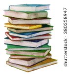 Watercolor Stack Of Books