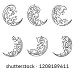 water wave logo. japanese. thai.... | Shutterstock .eps vector #1208189611
