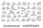 set of oriental wave... | Shutterstock .eps vector #1465993691