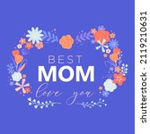 mother's day greeting text with ... | Shutterstock .eps vector #2119210631