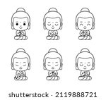 little buddha cartoon character ... | Shutterstock .eps vector #2119888721