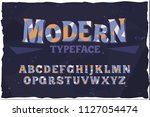 vector typeface. modern style... | Shutterstock .eps vector #1127054474