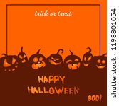 orange halloween card with... | Shutterstock .eps vector #1198801054