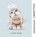 Little Angel Slogan With Cute...